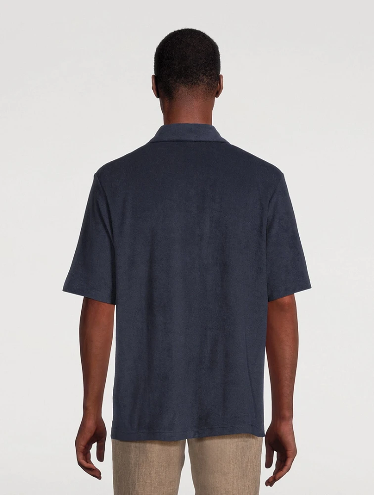 Towelling Camp Collar Shirt