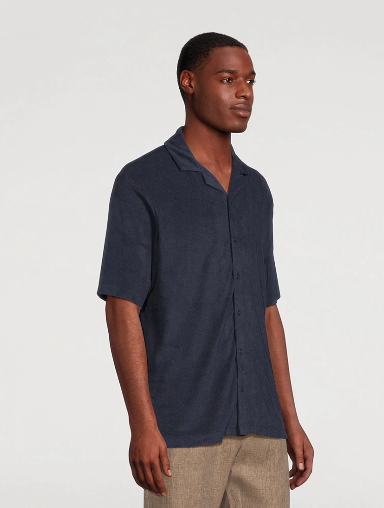 Towelling Camp Collar Shirt
