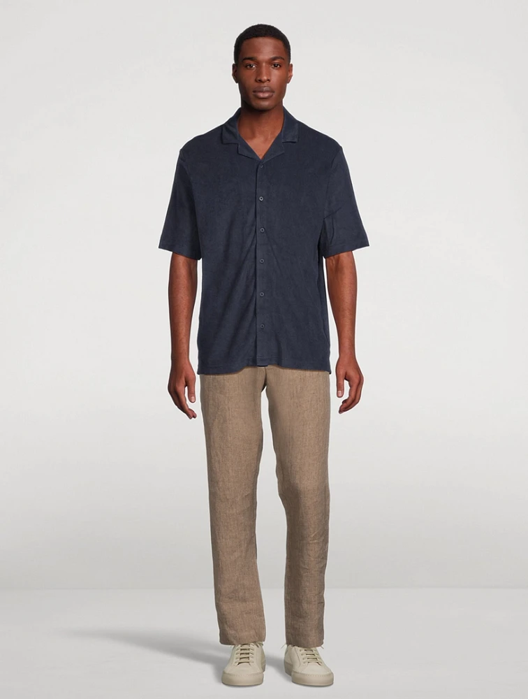 Towelling Camp Collar Shirt