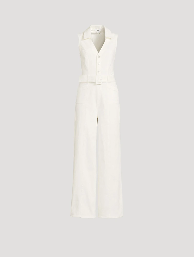Sasha Belted Denim Jumpsuit