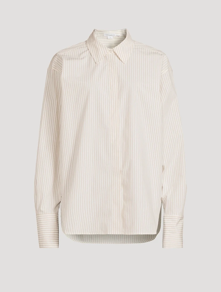 Oversized Poplin Shirt Stripe Print