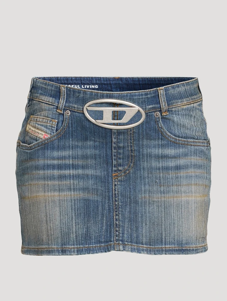 De-Ron Cut-Out Denim Mini Skirt