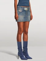 De-Ron Cut-Out Denim Mini Skirt