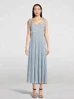 Waverly Metallic Plissé Midi Dress