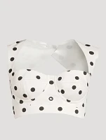 Poplin Corset Top Polka Dot Print