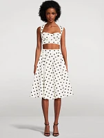 Poplin Corset Top Polka Dot Print