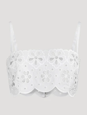 Eyelet Poplin Crop Top
