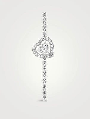 Joy Cœur White Gold Earring With Pavé Diamonds
