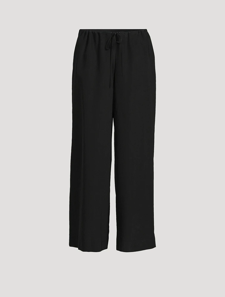 Adriel Wide-Leg Silk Trousers