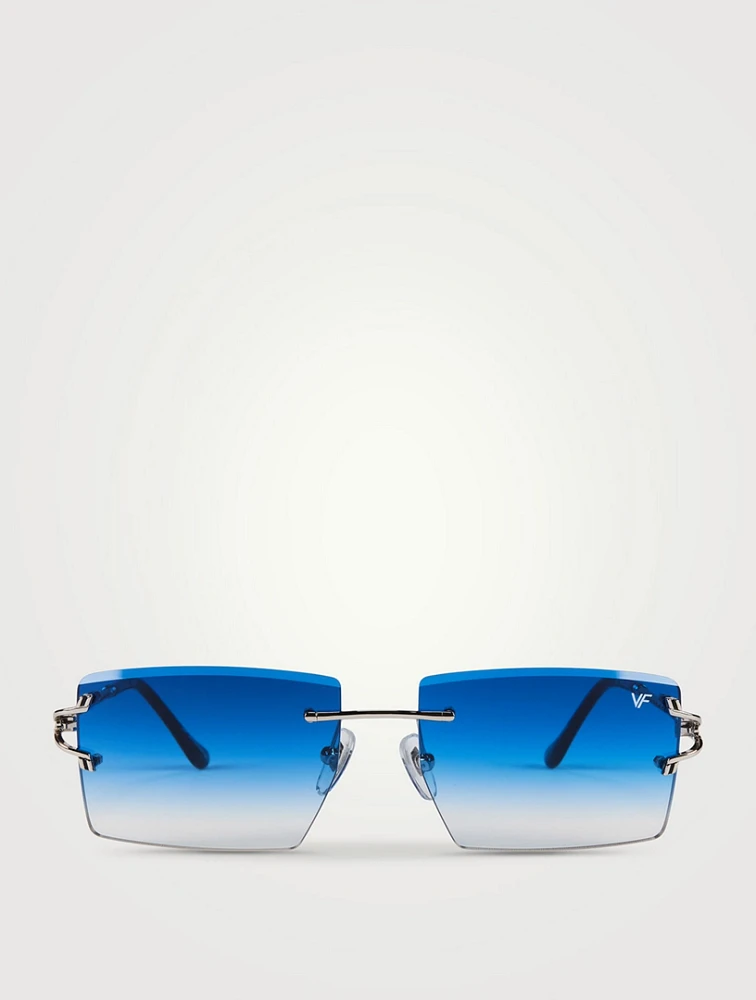 VF Icon Drill Mount 24K Gold Rectangular Sunglasses