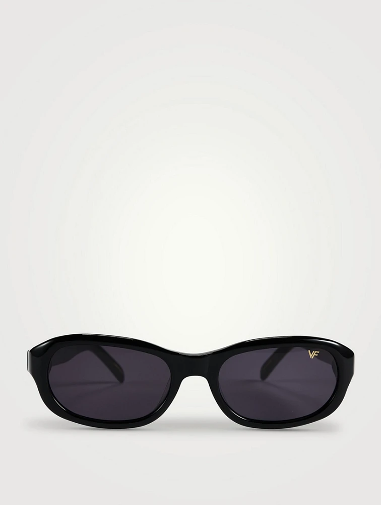 Ruby Glossy Rectangular Sunglasses