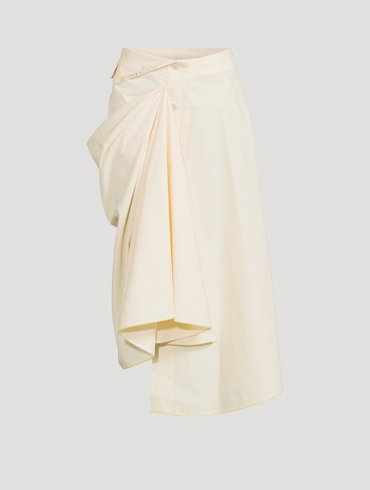Asymmetric Organic Toile Midi Skirt