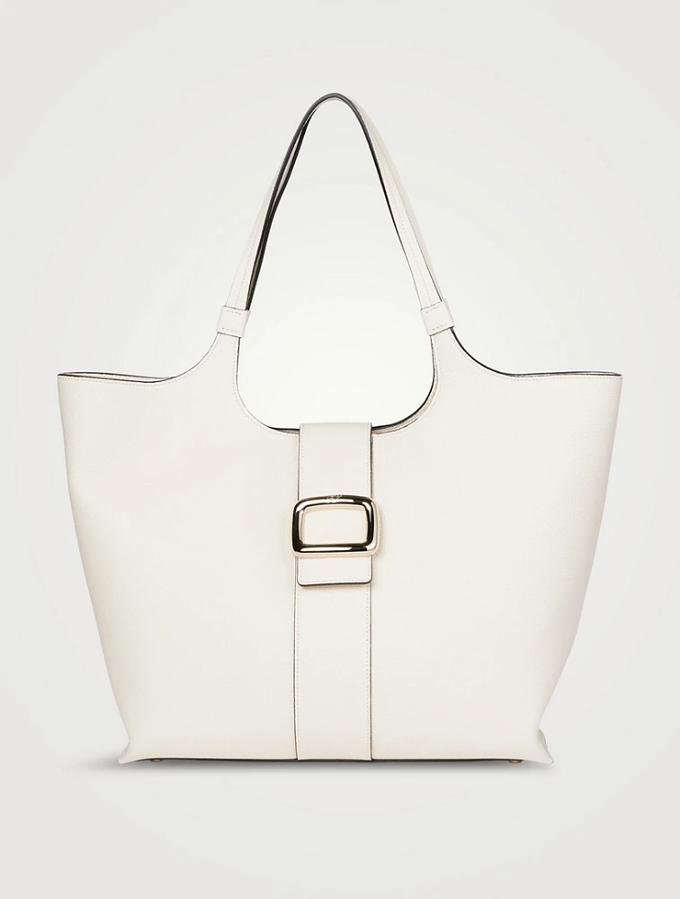 Medium Viv' Choc Leather Tote Bag