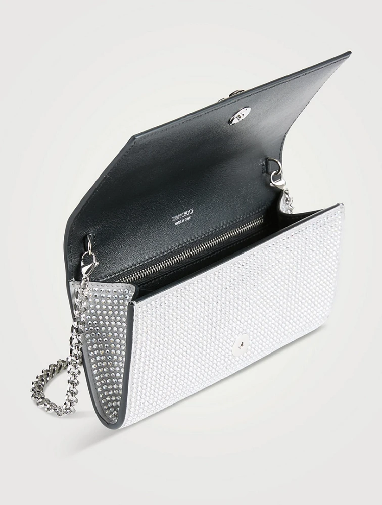 Avenue Embellished Leather Wallet-On-Chain