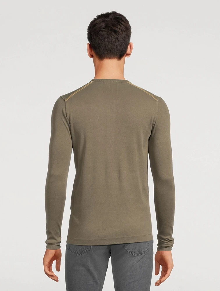 Cotton-Blend Henley Shirt
