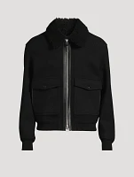 Wool Double-Face Blouson With Detachable Collar