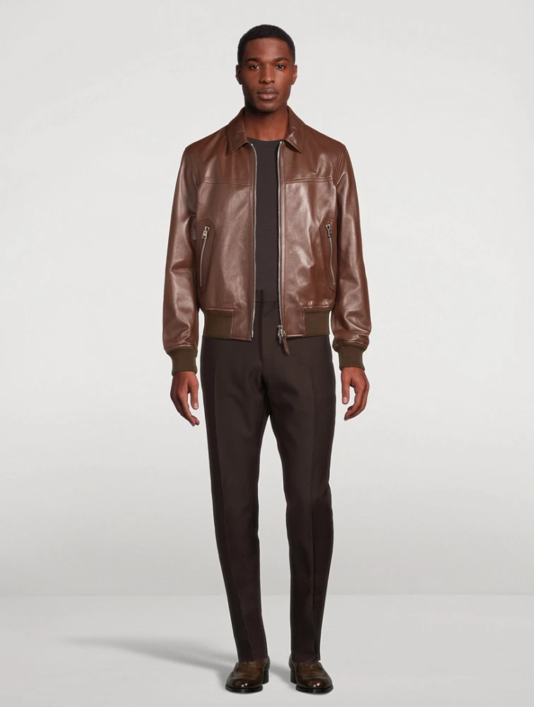 Leather Blouson Jacket