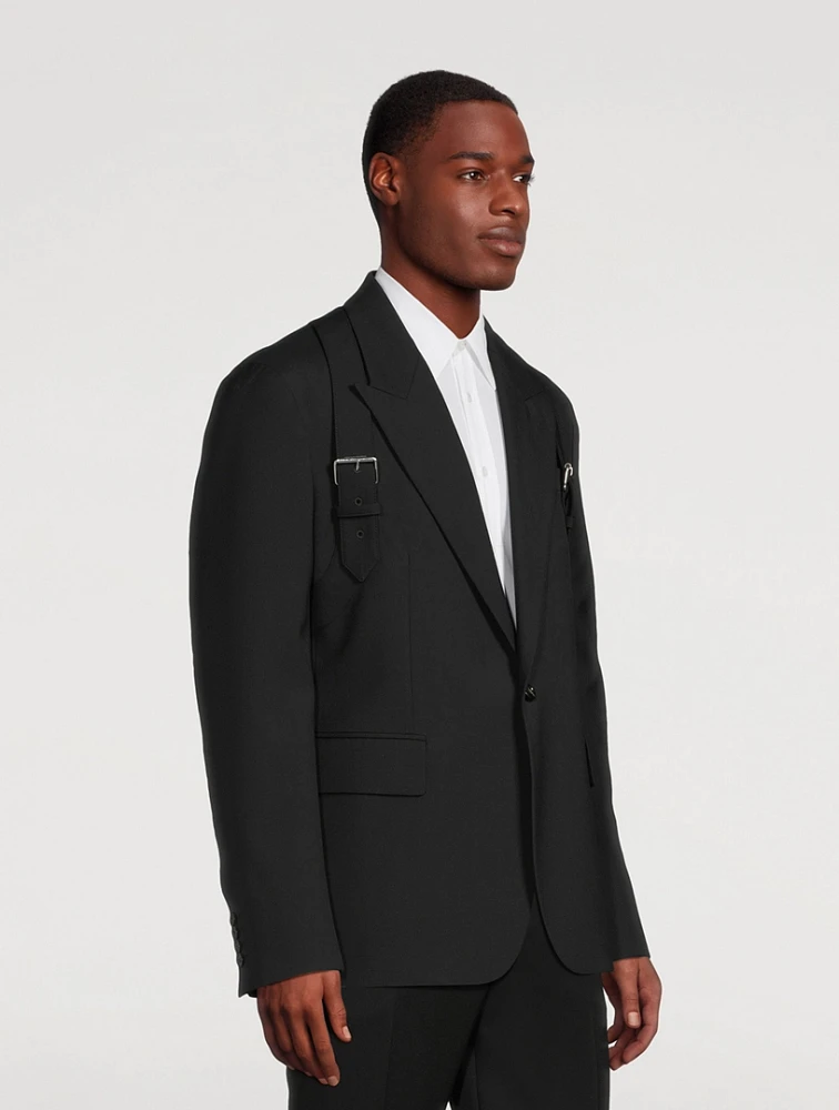 Wool Harness Single Breasted Jacket