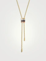 L Model Quatre Classique 18K Gold Tie Necklace With Brown PVD And Diamonds