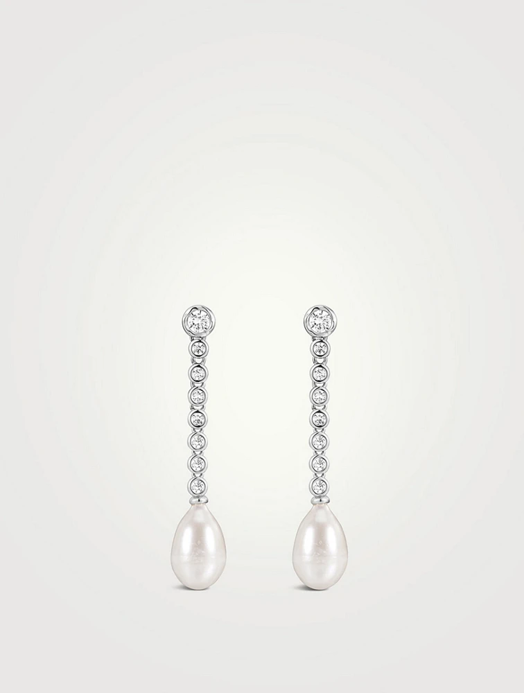 Pearl Drop Stud Earrings