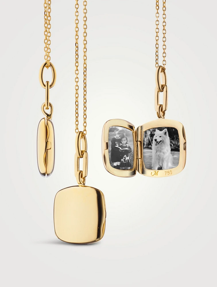 Viv 18K Gold Slim Cushion Locket
