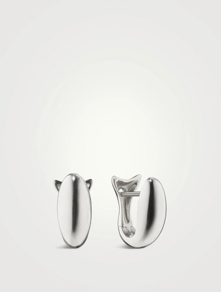 Perseverance Silver Huggie Hoop Earrings