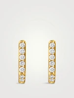 Infinity 18K Gold Huggie Hoop Earrings With Diamonds