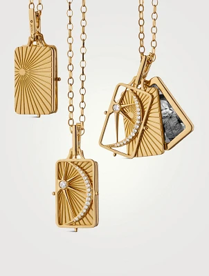 Sun, Moon, And Stars 18K Gold Gate Locket