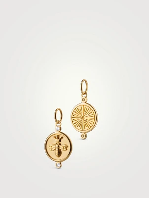 18K Gold Queen Bee Charm With Diamonds