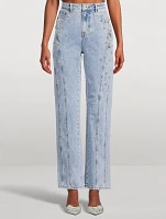Embellished Straight-Leg Jeans