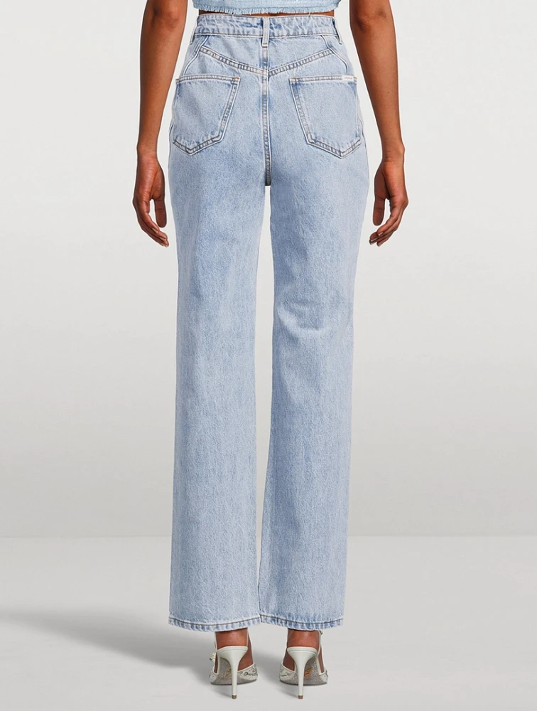 Embellished Straight-Leg Jeans