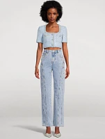 Embellished Straight-Leg Jeans