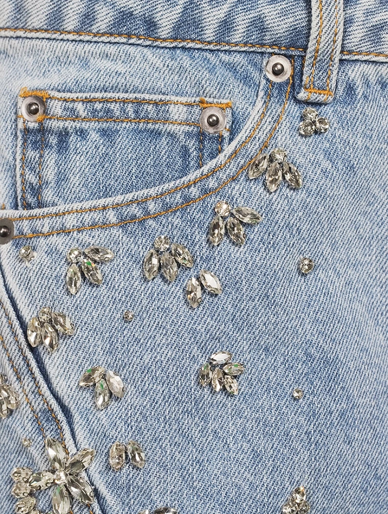 Embellished Straight-Leg Jeans
