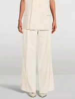Double-Pleated Wide-Leg Trousers