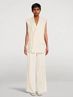 Double-Pleated Wide-Leg Trousers