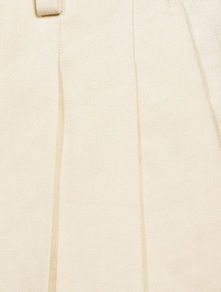 Double-Pleated Wide-Leg Trousers