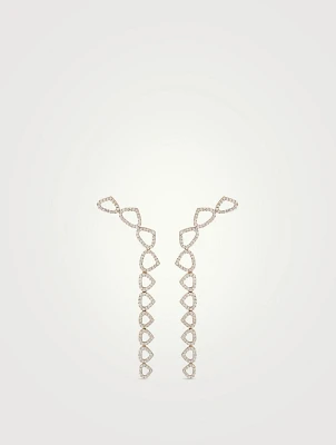 Trina 18K Gold Long Earrings With Pavé Diamonds