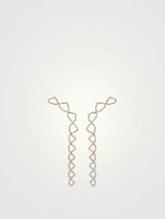 Trina 18K Gold Long Earrings With Pavé Diamonds