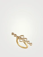 Trina 18K Gold Toi Et Moi 8 Motif Ring With Pavé Diamonds