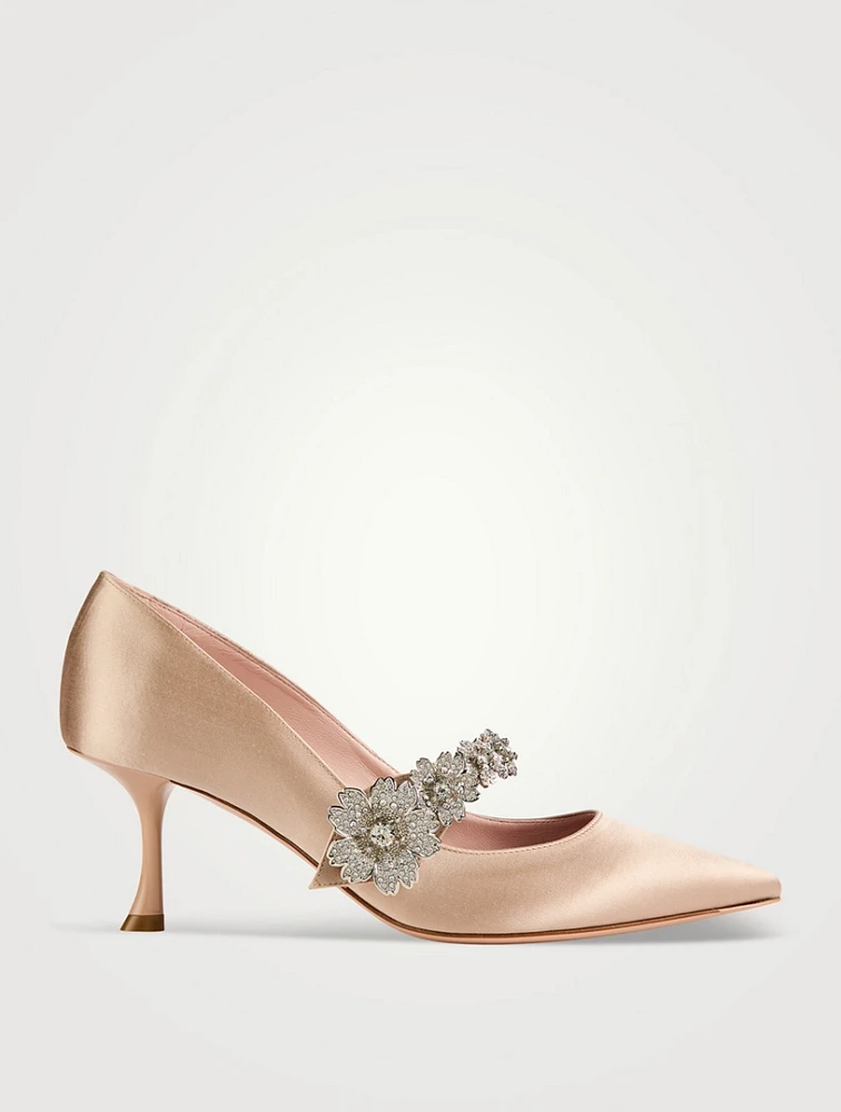 Bouquet Flower Babies Satin Mary Jane Pumps