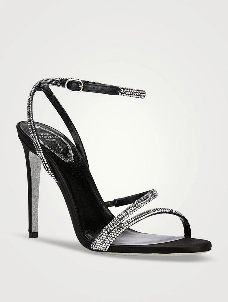 Irina Crystal Satin Sandals