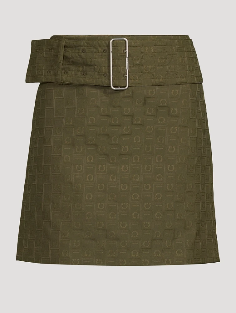 Quilted Nylon Mini Skirt