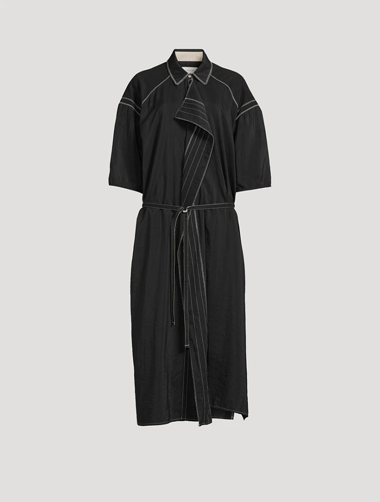 Belted Asymmetric Shirt Dress