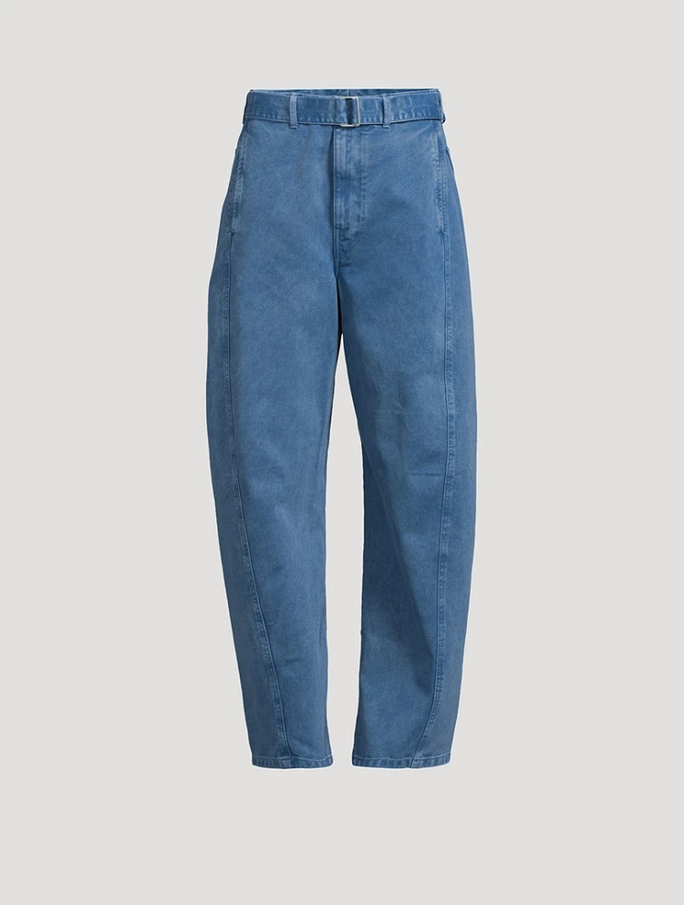 Twisted Barrel-Leg Jeans