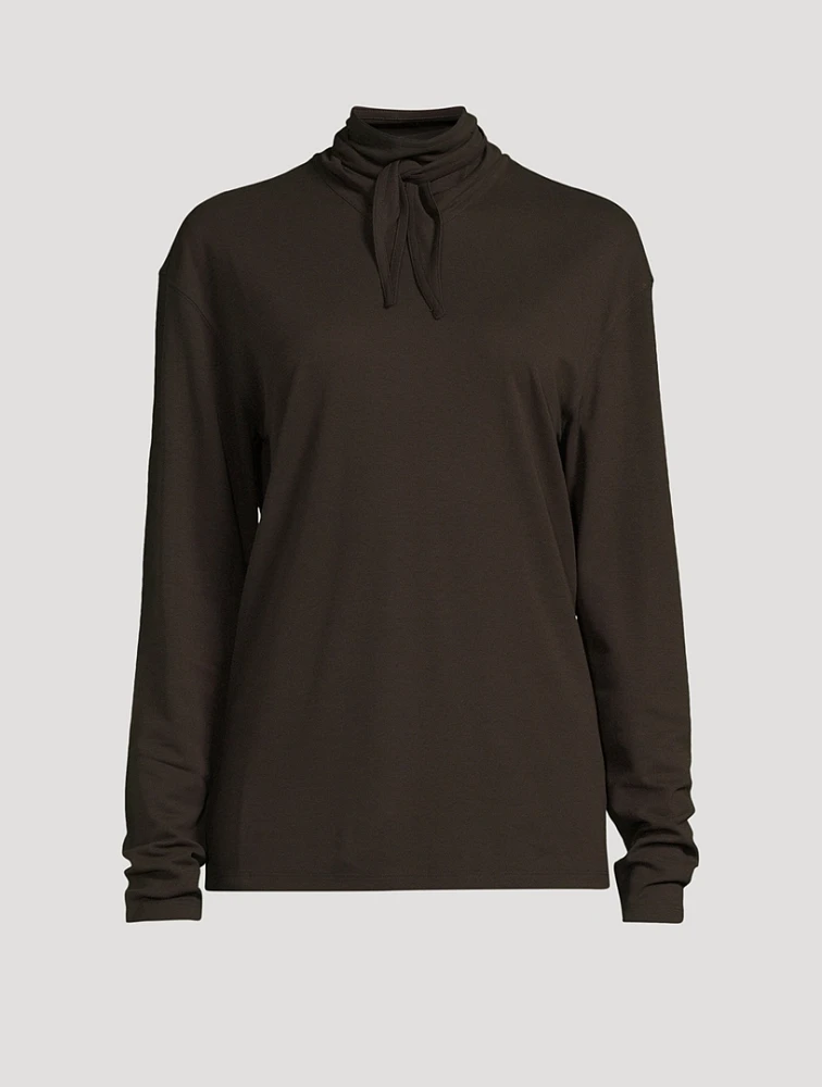 Crêpe Jersey T-Shirt With Foulard