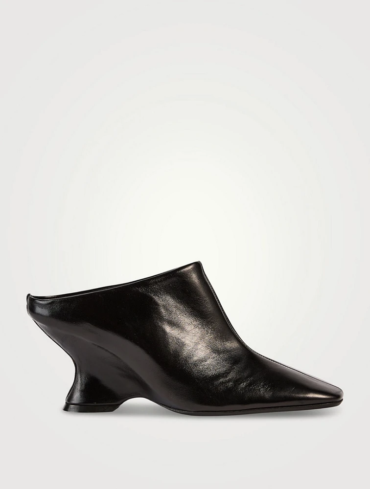 Leather Wedge Mules