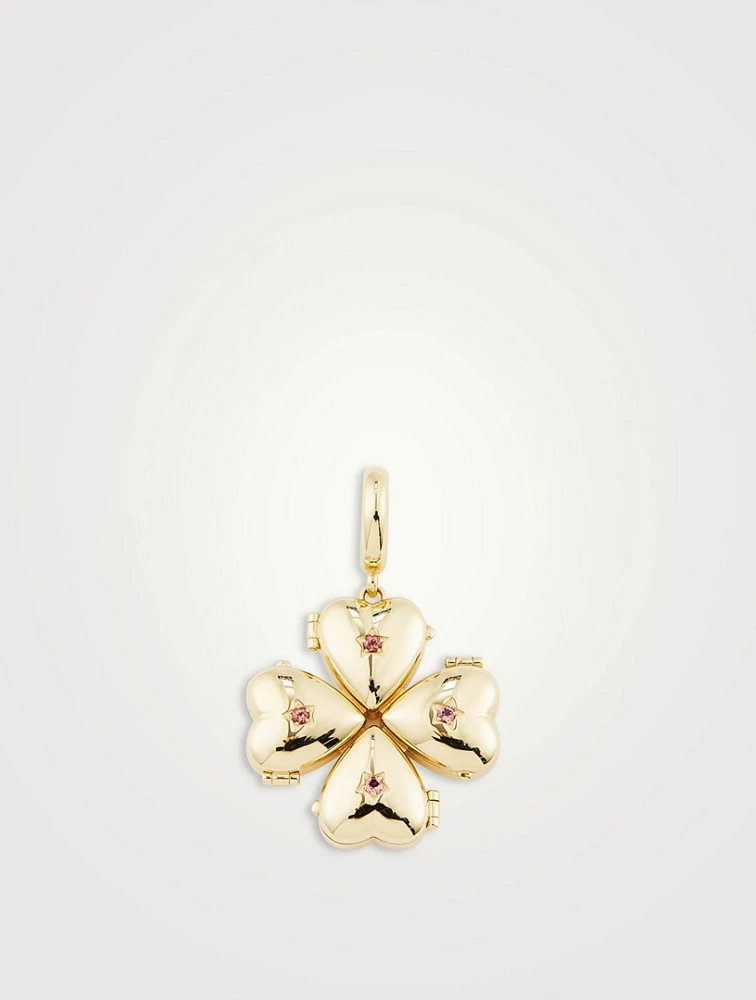 Bruno 14K Yellow Gold Clover Pendant With Tourmaline