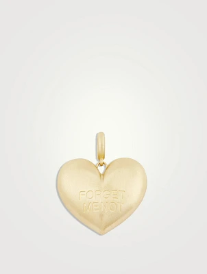 Paulette 14K Yellow Gold Forget Me Not Heart Pendant