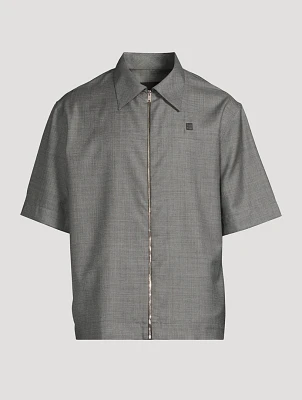 4G Wool Short-Sleeve Zip Shirt
