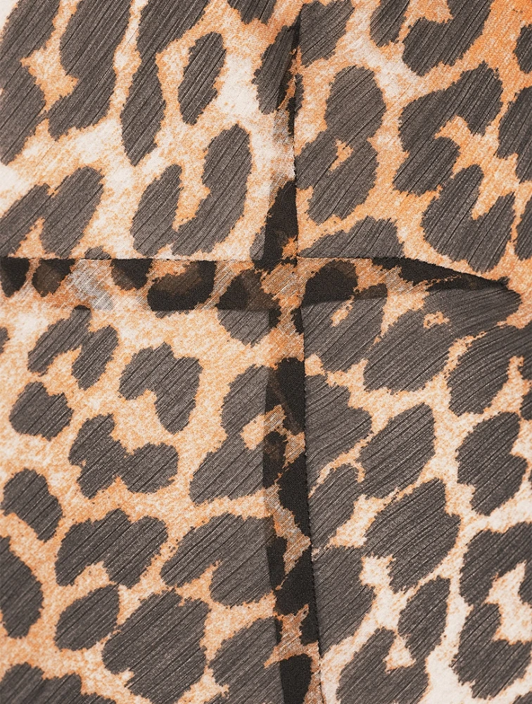 Chiffon Maxi Dress Leopard Print